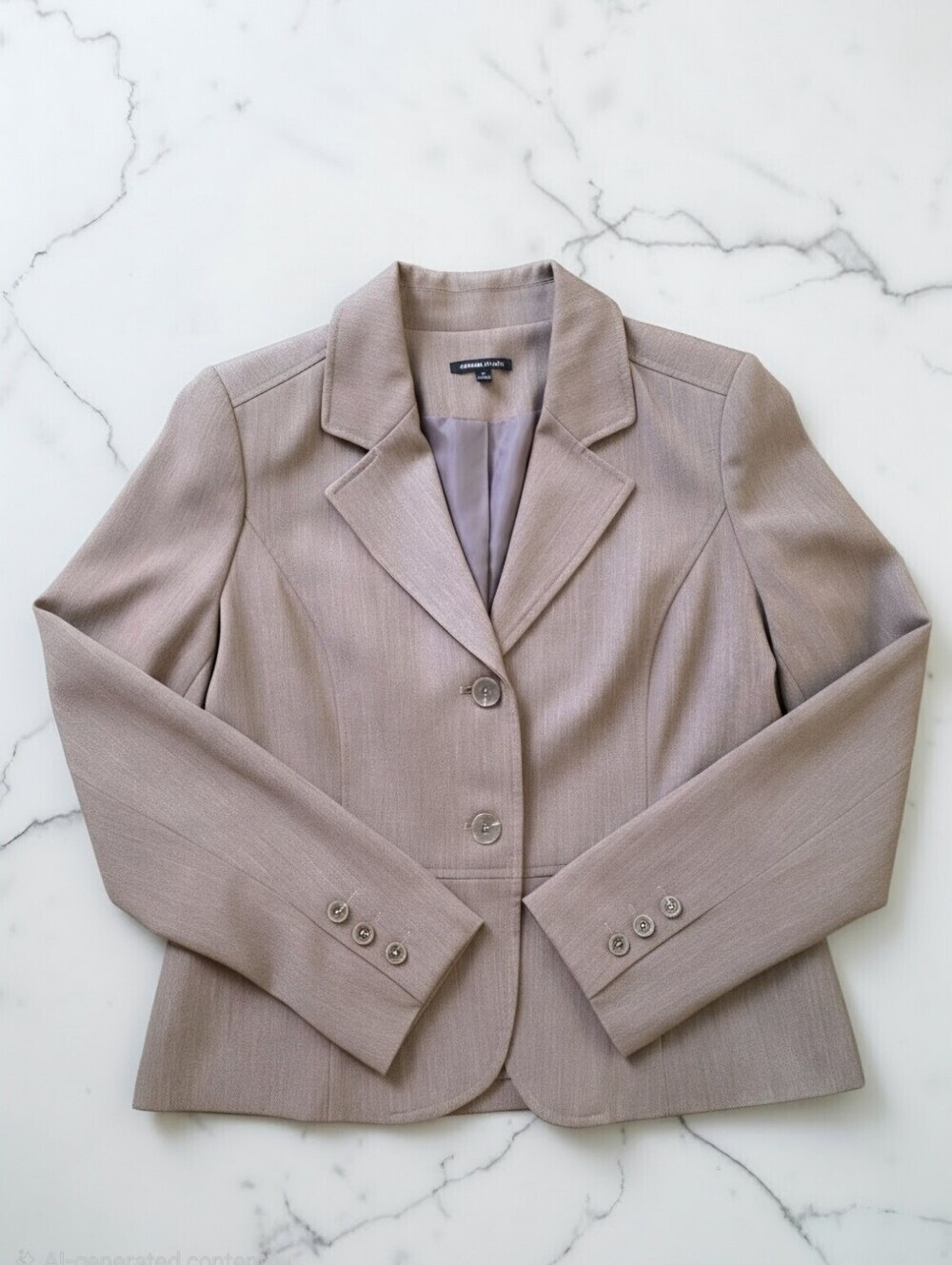 Rafaella Studio Womens 12 Taupe Stretch Career Blazer Jacket Tailored Workwear